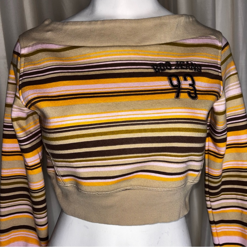 BDG Urban Outfitters Striped Off Shoulder Cropped Sweater